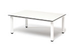 "Канны" журнальный столик из HPL 95х60, H40, каркас белый, цвет столешницы "молочный"