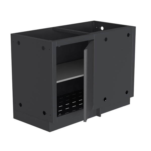 Тумба универсальная угловая с полкой и дверью левая