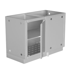 Тумба универсальная угловая с полкой и дверью левая