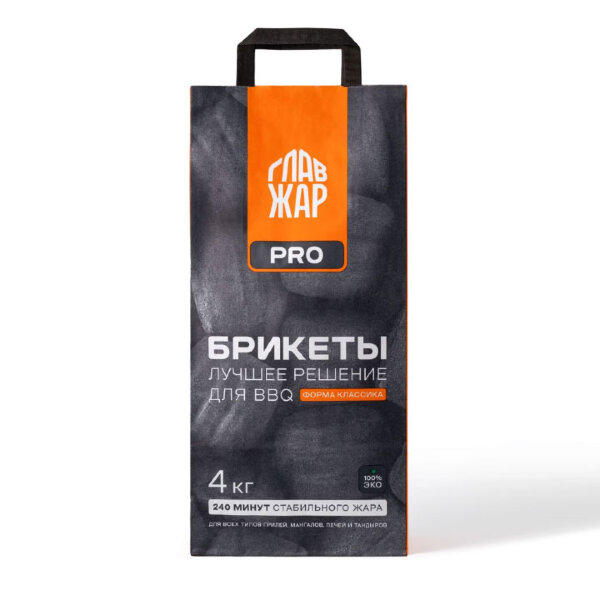 Угольные брикеты ГлавЖар 4 кг (Подушечка)