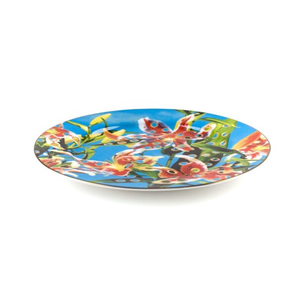 Seletti Тарелка Flower with Holes Gold Border