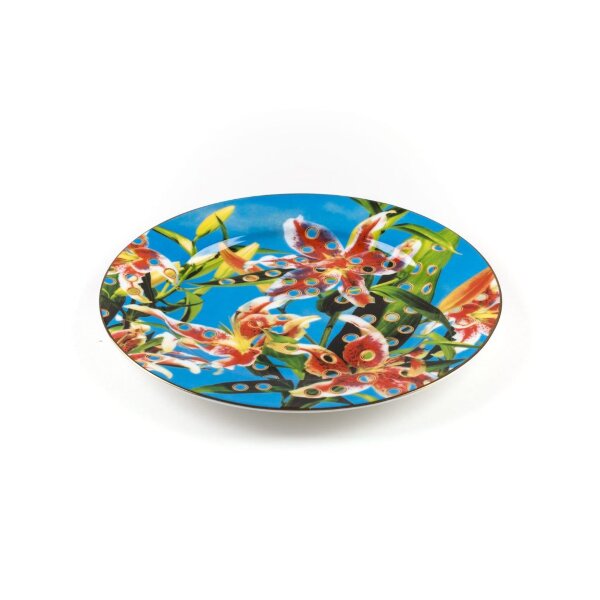 Seletti Тарелка Flower with Holes Gold Border