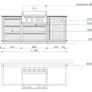 Модульная гриль-кухня KuhniGrillONTARIO (3 модуля)