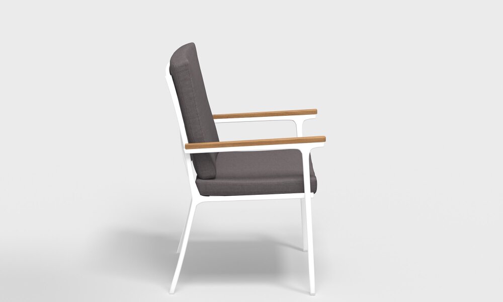 Обеденная группа Gardenini Bella со стульями Calma S белый/антрацит 180 x 90