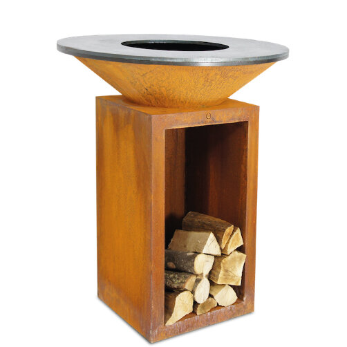 Дровяной гриль OFYR Classic Storage 85 Corten с поленницей