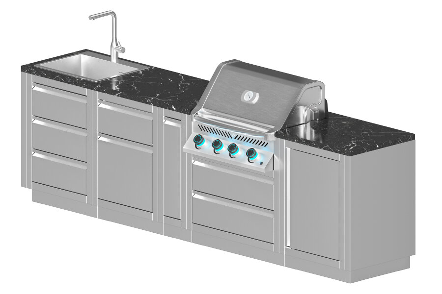 Модульная гриль-кухня KuhniGrillONTARIO крашеная