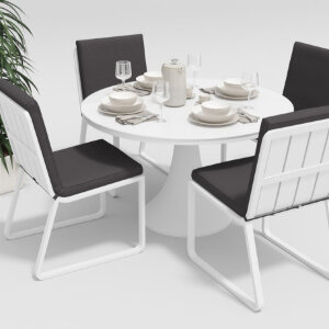 Обеденная группа Gardenini Voglie Round белый/антрацит
