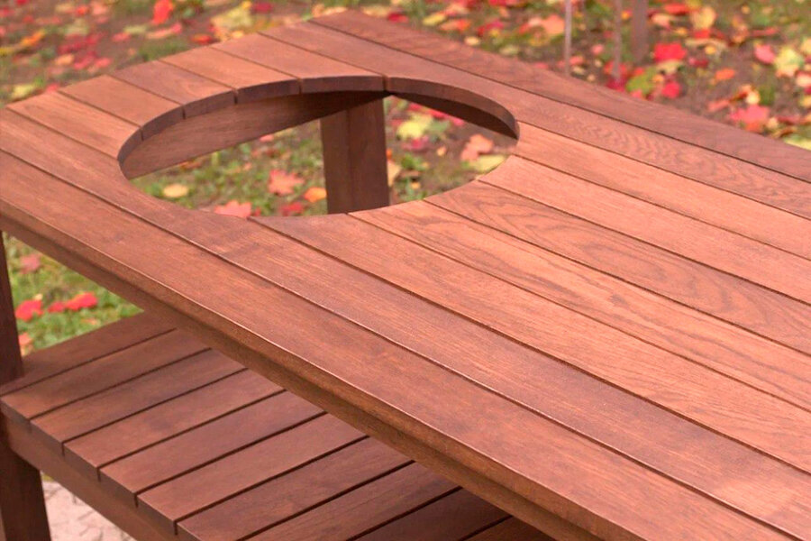 Стол Craftico для гриля Big Green Egg L темный дуб