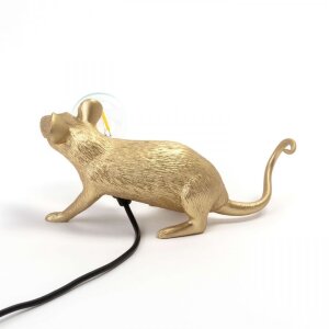 Seletti Настольная лампа Mouse Lamp Lyie Down Gold USB