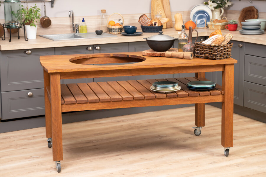 Стол Craftico для гриля Big Green Egg XL светлый дуб