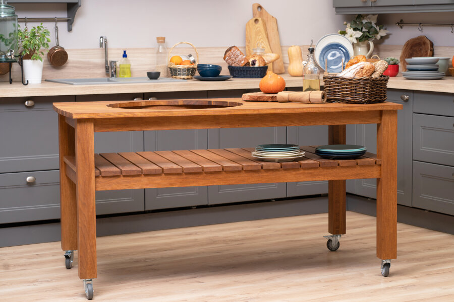 Стол Craftico для гриля Big Green Egg XL светлый дуб