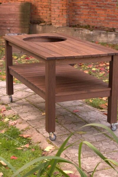 Стол Craftico для гриля Big Green Egg XL темный дуб