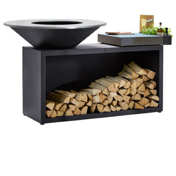 Дровяной гриль OFYR Island 100 Black с керамической столешницей