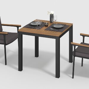 Обеденная группа Gardenini Bella со стульями Calma S темно-серый/антрацит 80 x 80