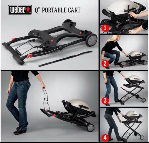 Газовый гриль Weber Q 2200 черный с тележкой 