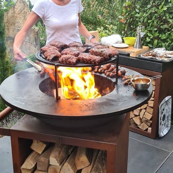 Дровяной гриль OFYR PRO 100 Corten с поленницей