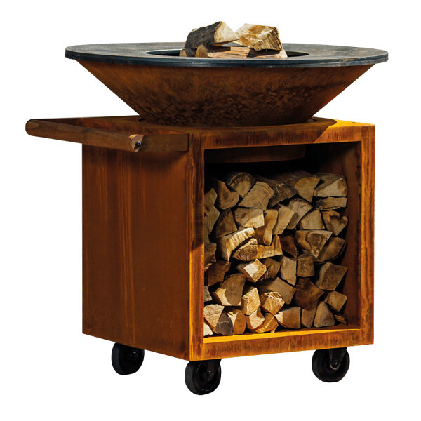 Дровяной гриль OFYR PRO 100 Corten с поленницей