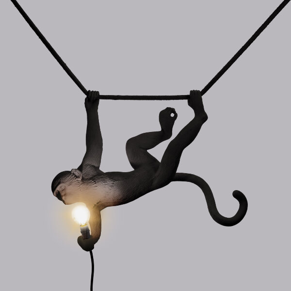 Seletti Подвесной светильник The Monkey Lamp Swing Black