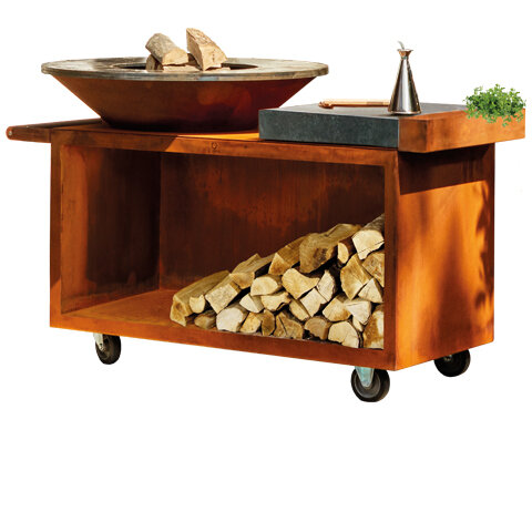 Дровяной гриль OFYR Island PRO 100 Corten на колесах