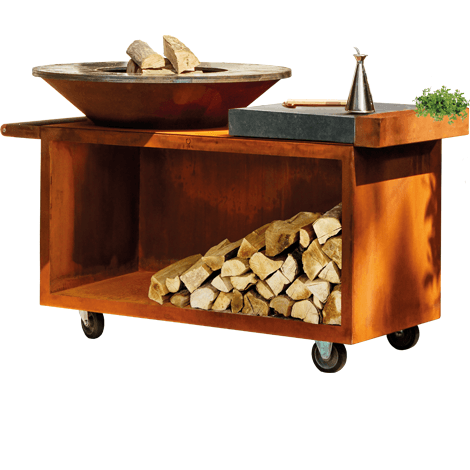 Дровяной гриль OFYR Island PRO 100 Corten на колесах