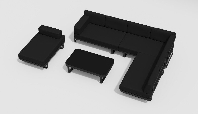 Лаунж зона Gardenini Hacienda темно-серый/черный