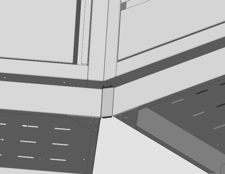 Соединительная панель перехода на угол 45°