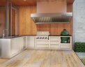 Угловая модульная гриль-кухня KuhniGrillONTARIO с вентиляционным зонтом