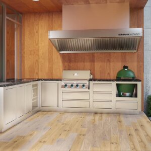 Угловая модульная гриль-кухня KuhniGrillONTARIO с вентиляционным зонтом