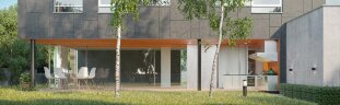 Угловая модульная гриль-кухня KuhniGrillONTARIO с вентиляционным зонтом