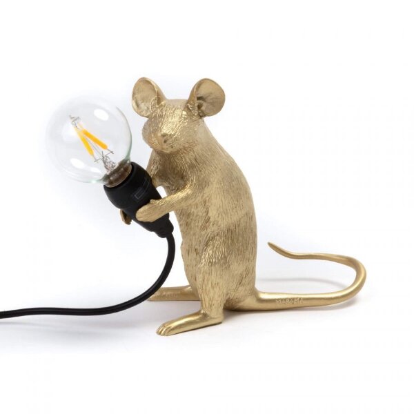 Seletti Настольная лампа Mouse Lamp Sitting GOLD USB