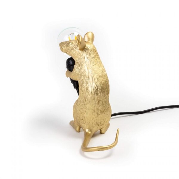 Seletti Настольная лампа Mouse Lamp Sitting GOLD USB