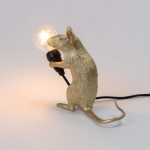 Seletti Настольная лампа Mouse Lamp Sitting GOLD USB