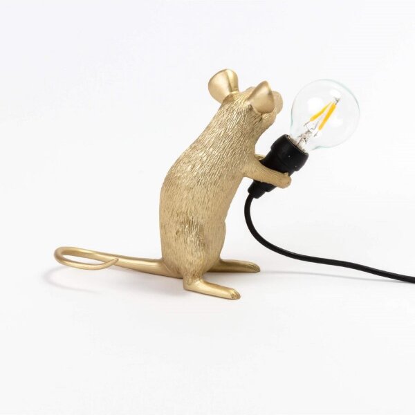 Seletti Настольная лампа Mouse Lamp Sitting GOLD USB