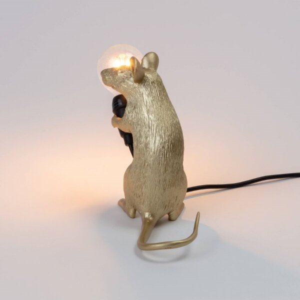 Seletti Настольная лампа Mouse Lamp Sitting GOLD USB
