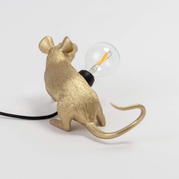 Seletti Настольная лампа Mouse Lamp Sitting GOLD USB