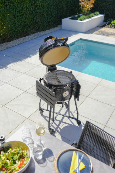 Керамический гриль GRLLR Ember 18″ глянцево-черный с тележкой