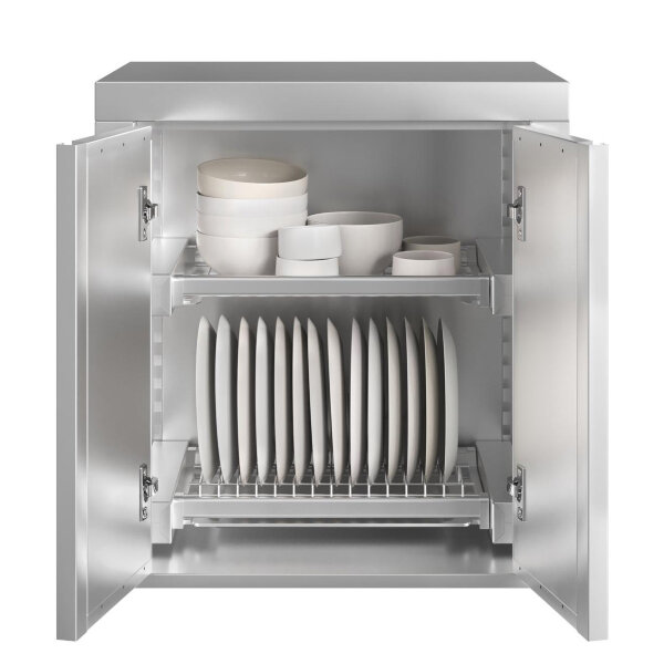 Шкаф навесной для тарелок и чашек с 2-мя распашными дверями