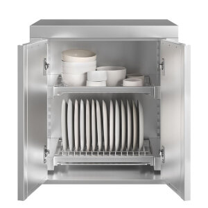 Шкаф навесной для тарелок и чашек с 2-мя распашными дверями