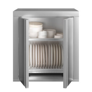 Шкаф навесной для тарелок и чашек с 2-мя распашными дверями