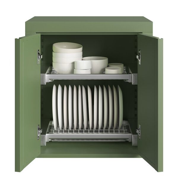 Шкаф навесной для тарелок и чашек с 2-мя распашными дверями