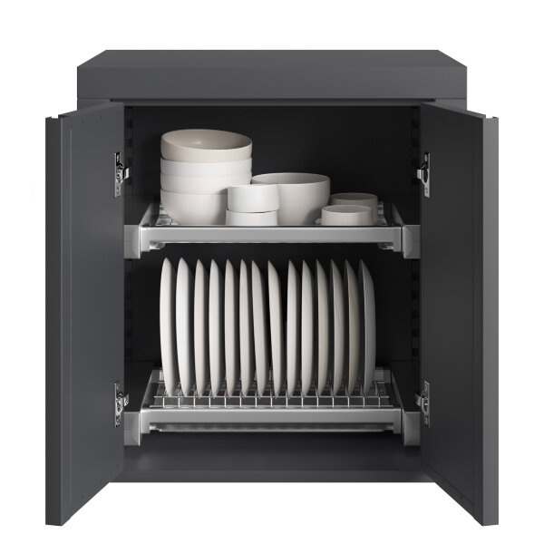 Шкаф навесной для тарелок и чашек с 2-мя распашными дверями