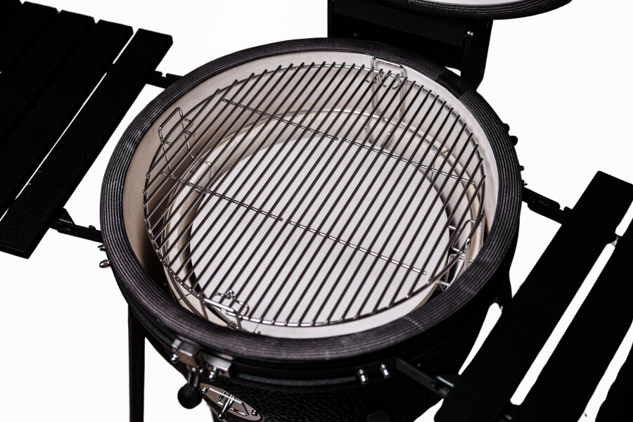 Керамический гриль GRLLR Ember 22″ глянцево-черный с тележкой