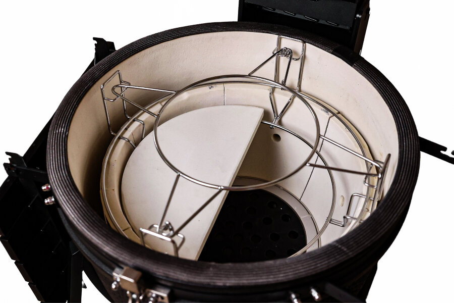 Керамический гриль GRLLR Ember 22″ глянцево-черный с тележкой