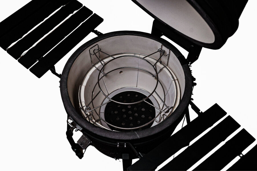 Керамический гриль GRLLR Ember 22″ глянцево-черный с тележкой