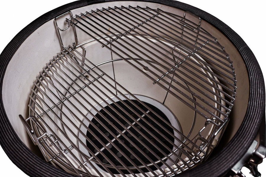 Керамический гриль GRLLR Ember 22″ глянцево-черный с тележкой