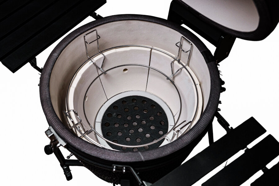 Керамический гриль GRLLR Ember 22″ глянцево-черный с тележкой