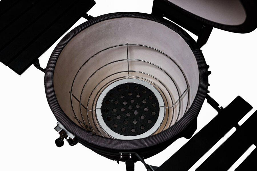 Керамический гриль GRLLR Ember 22″ глянцево-черный с тележкой