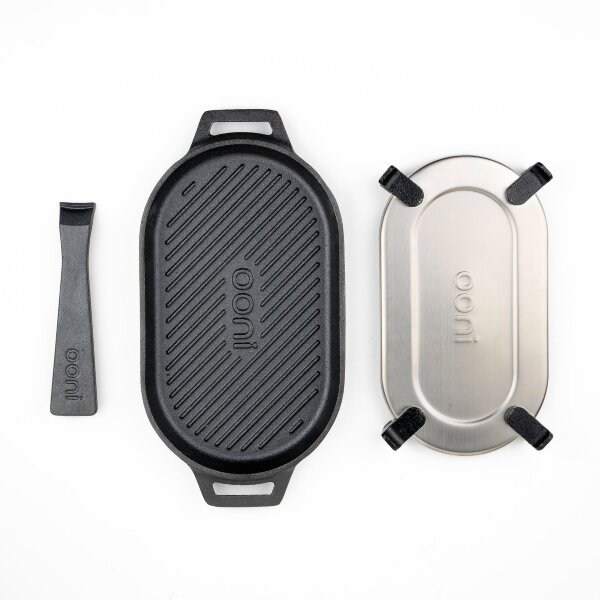 Сковорода Ooni чугунная ребристая со съёмной ручкой