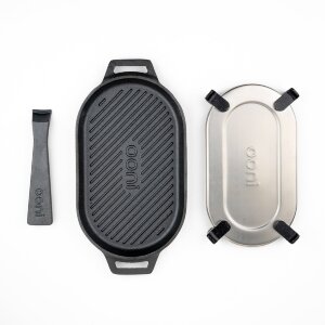 Сковорода Ooni чугунная ребристая со съёмной ручкой