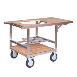 Тележка-подставка Buggy для гриля Monolith LeChef с боковым столиком из тика